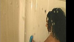 island ebony hottie showers sloppy blowjob fun