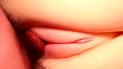 i slide deep into her tight shaved pink pussy close-up