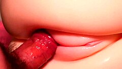 i slide deep into her tight shaved pink pussy close-up