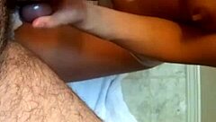 asian amateur licks tight balls during slow teasing handjob suck