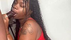 Petite evil eater keisha minaj devours big black cock cumshot