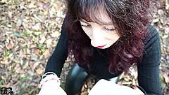 pregnant italian slut deepthroats huge cock outdoors