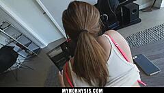 stepsis guides my finger to her cum spot!