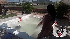 public jacuzzi lover blowjob doggy bareback outdoor romp