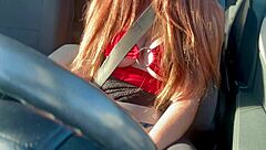 Italian Milf Flashes Big Tits Car Ride!