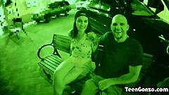 naughty chubby teen hunter paige gobbles outdoor cock