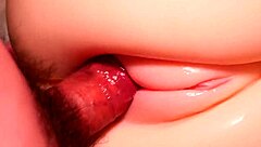 i slide deep into her tight shaved pink pussy close-up