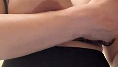 slutty milf flaunts big milky natural tits during steamy shower masturbation