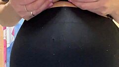 slutty milf flaunts big milky natural tits during steamy shower masturbation