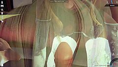 Blonde game babe in lingerie whipped then fucked hard