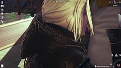 Blonde game babe in lingerie whipped then fucked hard