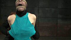 bdsm sub bound blindfolded roughly toyed by maledom femdom duo