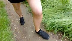 hey, flashing my pantyhose pussy on the cable car ride