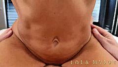 Petite Blonde Lola Myluv Punishes Hung Guy with Creampie