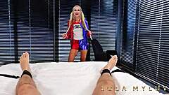 Petite Blonde Lola Myluv Punishes Hung Guy with Creampie