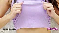 beautiful horny college brunette student casting interview sofa cum swallow pov