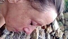 POV MATURE HOTWIFE CANDI ANNIE MILKS HUGE COCK POOLSIDE NUDIST SWALLOW