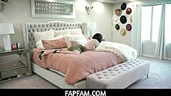 Nicole Aria cums hard on Tyler Cruise's shaft during kitchen sex and blowjob play