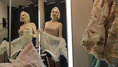 transparent try-on flashing in fitting room