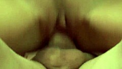 Blonde bombshell rides bald stud's huge cock stuffing her tight wet pussy