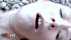 Ava's Blonde Beach Deep Thrusts Build to Explosive Outdoor Orgasm Cumshot