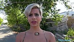 public agent films busty milf's sloppy blowjob and hardcore public fuck