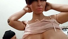 yo, late night pounding this fat fuck doll's titties hard?