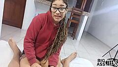 petite latina teen babe craves first anal creampie homemade