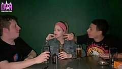 rocker chick takes double penetration right outside the bar