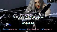 bound fuck doll in leather catsuit nylon pantyhose self bondage wrap