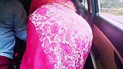 Indian Saree Housewife Cheats With Boyfriend In Car Dirty Talk Sex!