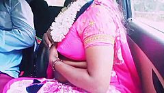 Indian Saree Housewife Cheats With Boyfriend In Car Dirty Talk Sex!