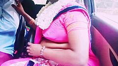 Indian Saree Housewife Cheats With Boyfriend In Car Dirty Talk Sex!