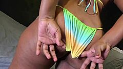 Nilmini's green rainbow bikini try-on secrets unveiled
