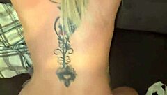 stepmom's pussy gets pounded hard then surprised with hot cum in mouth