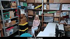 perky teen caught shoplifting SWALLOWS huge load