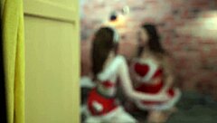 cosplayers pose together in fun christmas outfits