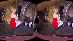 Blonde with small tits gives amazing blowjob and footjob tease