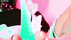 wanna feel my bare feet stroke your cock in this dirty latex footjob goddess style?