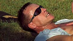 biker pounds curly haired country teen's asshole sucking smelly anal dick outdoor