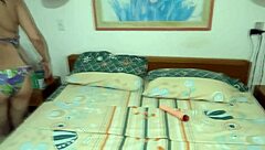 at the beach i’m craving cock so these huge dildos will do uh