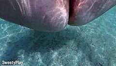 mature shaved pussy creampied deep underwater, feel it pulse?