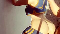 Fortnite Chun Li Sneaky Bathroom Fuck and Squirting