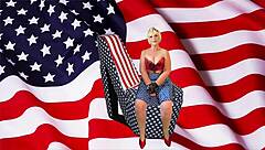 Patriotic USA granny gilf deepthroats cock like a pro!