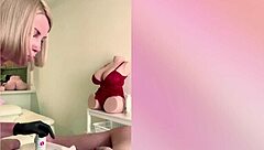 russian blonde nurse milks cock hard till massive cum explosion