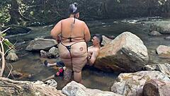 Risky river sex tight pussy cowgirl missionary drip