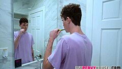 woman finds condom in laundry fits it on throbbing cock