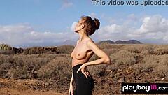 skinny russian brunette taya vai strips nude outdoors teasing shaved pussy