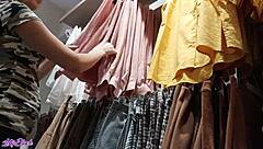 Lettie Black Caught Bending Over for Risky Public Dressing Room Blowjob