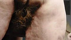 Granny's Hairy Beaver Stuffed Deep with Thick Cucumber